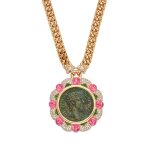 'Monete' Antique Coin, Gem Set and Diamond Pendent Necklace |  寶格麗 | 'Monete' 古代錢幣 配 寶石 及 鑽石 項鏈
