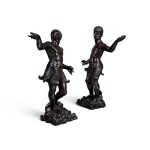 A Pair of Venetian Baroque Carved Ebony Sculptures, Circle of Andrea Brustolon, Late 17th/Early 18th Century