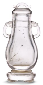 A ROCK CRYSTAL VASE AND COVER