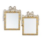 A pair of Austrian neoclassical gilt-bronze and rhinestone mirrors possibly supplied to Marie-Antoinette, Vienna, circa 1780