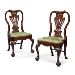 A PAIR OF GEORGE II CARVED MAHOGANY SIDE CHAIRS, CIRCA 1740