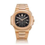 Nautilus, Reference 5980 | A pink gold flyback chronograph bracelet watch with date, Retailed by Tiffany & Co., Circa 2020 | 百達翡麗  | Nautilus 型號5980 |  粉紅金飛返計時鏈帶腕錶，備日期顯示，由 Tiffany & Co. 發行，約2020年製