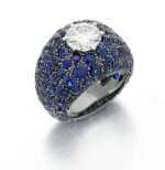 Sapphire and diamond ring (Anello con zaffiri e diamante)