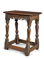 A Charles I oak joined stool, early 17th century