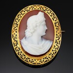Possibly Luigi Michelini (1830-1855) | Profile portrait cameo with the Apollo Belvedere