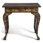 A CHINESE EXPORT BLACK LACQUER TABLE