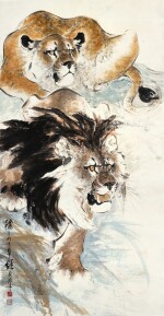 劉繼卣 雙獅 | Liu Jiyou, Lions