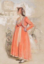 JOHN FREDERICK LEWIS, R.A. | STUDY OF A YOUNG NEAPOLITAN WOMAN IN ROME