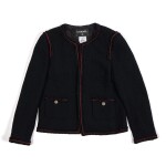 Black and Red Wool Bouclé Tweed Jacket 42, 2009