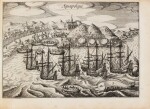 SPILBERGEN. Speculum orientalis occidentalisque Indiae navigationum. Leyde, 1619. In-8 oblong. Vélin de l'ep.