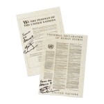 [APOLLO 9]. FLOWN ON APOLLO 9. TWO COMMEMORATIVE UNITED NATIONS DOCUMENTS FROM THE COLLECTION OF RUSSELL SCHWEICKART