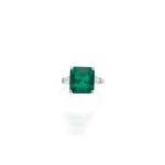 Mounted by Cartier [ 卡地亞] | Emerald and Diamond Ring [祖母綠配鑽石戒指]