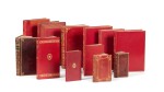 Réunion de 12 volumes reliés en maroquin rouge. 