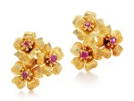 CARTIER | PAIR OF RUBY EAR CLIPS