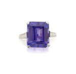 MOUNTED BY CARTIER | TANZANITE AND DIAMOND RING