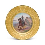 A porcelain plate from a military service, Imperial Porcelain Manufactory, St Petersburg, period of Nicholas II (1896-1917), 1913