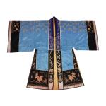 A sky-blue-ground embroidered silk Daoist priest's robe (Daopao), 20th century | 二十世紀 藍地盤金繡仙人圖道袍