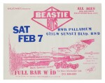 Beastie Boys concert at the Palladium flyer and VIP backstage pass, 1987
