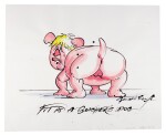 SCARFE | Boris Johnson ("Fit as a butcher's dog"), original drawing