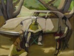 JAMES WEEKS | STUDY FOR TRIO ON THE PARK WITH CAR