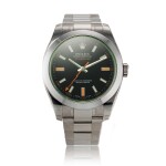 Reference 116400GV Milgauss | A stainless steel anti-magnetic wristwatch with green sapphire crystal and bracelet, Circa 2009