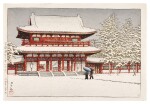 Kawase Hasui (1883-1957) | Snow at Heian shrine, Kyoto (Heian jingu no yuki Kyoto) | Showa period, 20th century