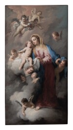 JACOPO AMIGONI  |  MADONNA AND CHILD WITH ANGELS, IN THE CLOUDS