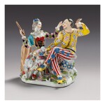 A RARE MEISSEN GROUP OF HARLEQUIN AND COLUMBINE CIRCA 1743