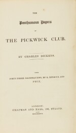 Dickens, The Posthumous Papers of the Pickwick Club, 1837, first edition in book form
