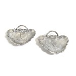 A pair of French silver leaf-shaped dishes, Maison Odiot, Paris, probably circa 1860