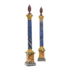 A pair of Italian gilt-bronze mounted lapis lazuli columns