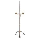 Very Fine and Rare Queen Anne Wrought-Iron and Cast-Brass Two-Arm Candlestand, Boston, Massachusetts, Circa 1730