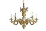A Régence Style Gilt-Bronze Eight-Light Chandelier, after the model by André-Charles Boulle, Late 19th Century