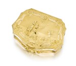 A chased gold snuff box, probably London, circa 1740