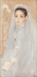 LUCIEN LÉVY-DHURMER | PORTRAIT OF AGNÈS IN HER COMMUNION DRESS