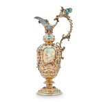 Chicago World's Fair of 1893: American Silver-Gilt, Enamel, and Jewel-Mounted Glass Jug, Gorham Mfg. Co., Providence, RI, the Enamels by George de Festetics, 1893