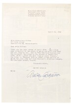 L. Feininger, typed letter signed ("Lyonel Feininger") to Anna-Clare Hilton, 27 April 1952