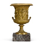 An Italian gilt-bronze model of the Borghese vase, circa 1800