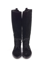 Pair of black velvet boots