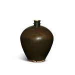 A large black-glazed russet-painted jar, Yuan dynasty | 元 黑釉鐵鏽花紋大瓶