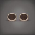 Ellipse | A pair of pink gold and diamond-set cufflinks