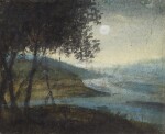 Recto: A landscape with two figures in the foreground Verso: A riverscape with trees in the foreground