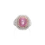 Pink sapphire and diamond ring