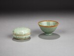 A small Qingbai ‘floral’ cosmetic box and cover and a Qingbai bowl, Song dynasty | 宋 青白釉花式小粉盒及青白釉花卉紋盌一組兩件