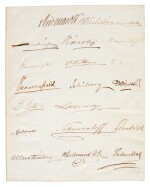 TREATY OF BERLIN | set of 20 signatures, written just prior to the signing of the treaty, 13 July 1878