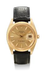 ROLEX | DATE, REFERENCE 1514, A YELLOW GOLD WRISTWATCH WITH DATE, CIRCA 1948