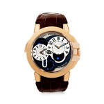 HARRY WINSTON | REFERENCE 400-MATZ44R  A PINK GOLD AUTOMATIC DUAL TIME WRISTWATCH WITH DATE, CIRCA 2009