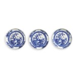 A Group of Three Chinese Export 'Peacock' Dishes, Qing Dynasty, Yongzheng Period