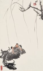 李可染 柳谿放牧 | Li Keran, Herdboy under the Willows