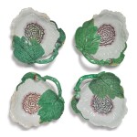 FOUR CHELSEA PEONY DISHES, CIRCA 1755